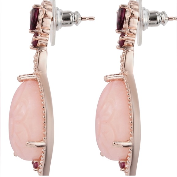 Peruvian Pink (carved) Opal & Orissa Rhodolite
Garnet Drop Earrings  NWT - Picture 11 of 11